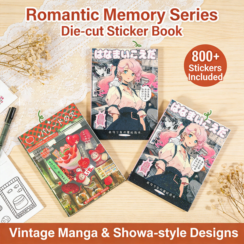 Romantic Memories Vintage Manga & Showa Style Die-cut Sticker Book
