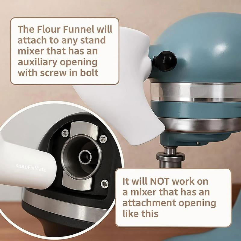 Flour Funnel for Kitchen Aid Stand Mixer