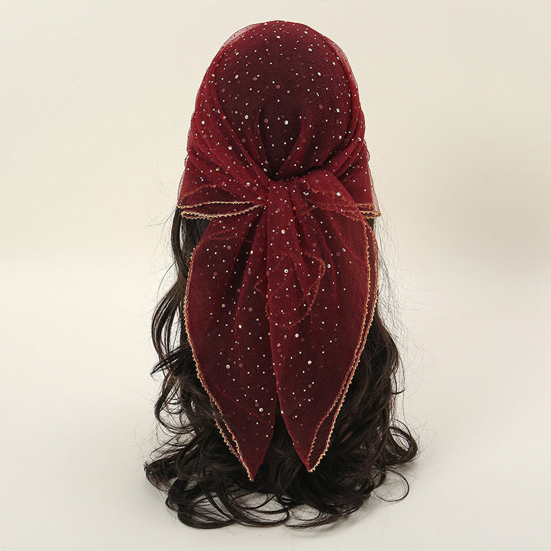 Women's Glitter Decor Head Scarf