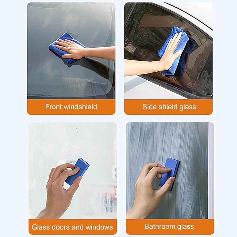 Car glass oil film cleaner