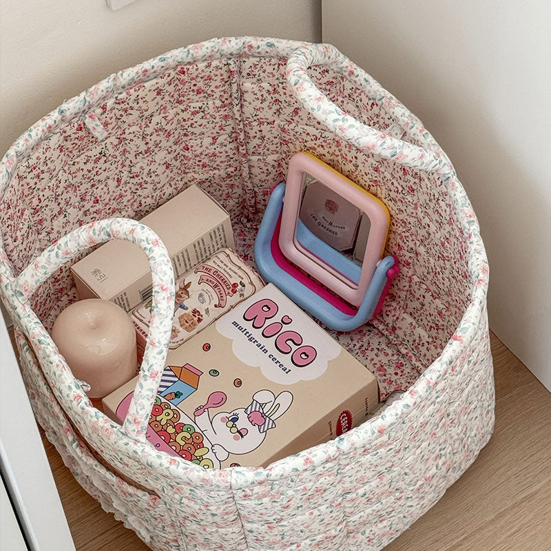 Floral Pattern Foldable Laundry Basket