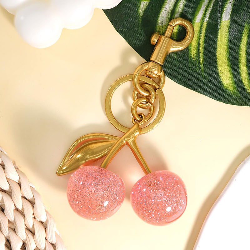 Cute Cherry Design Keychain