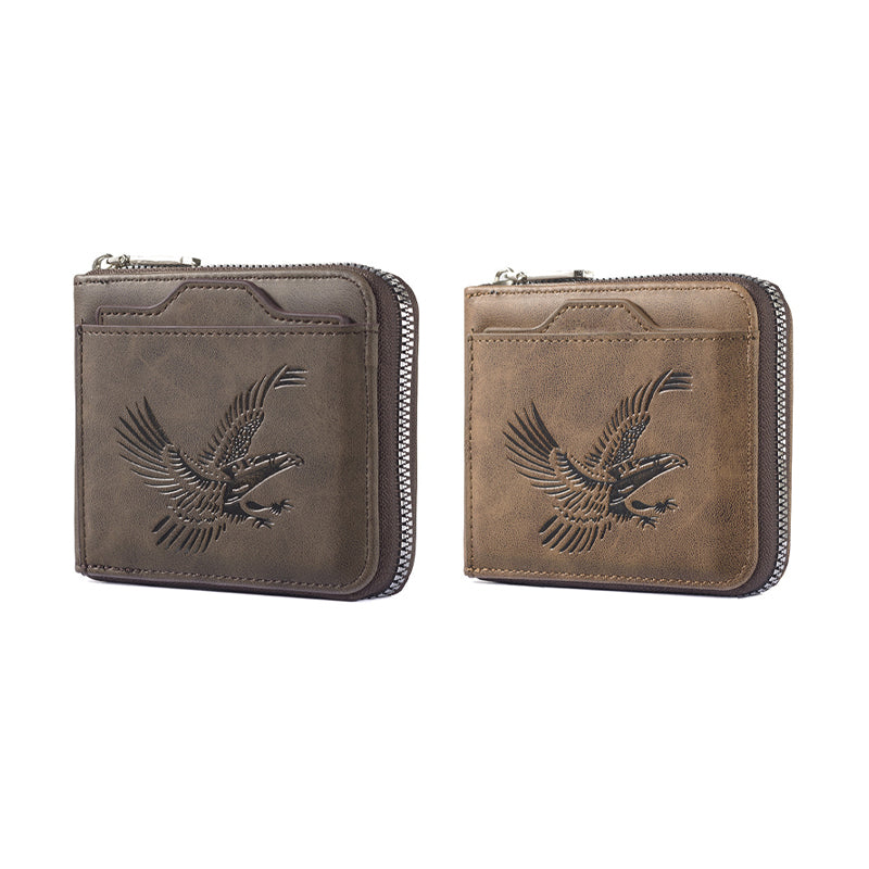 Retro Eagle Embossed Horizontal Men's Wallet