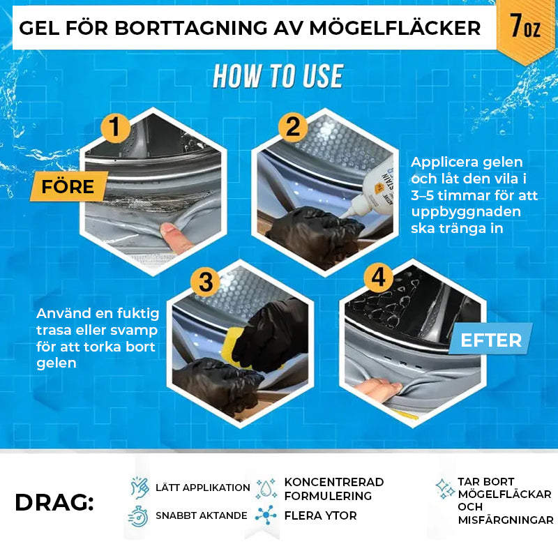 Gelrengöring för mögelfläckborttagning