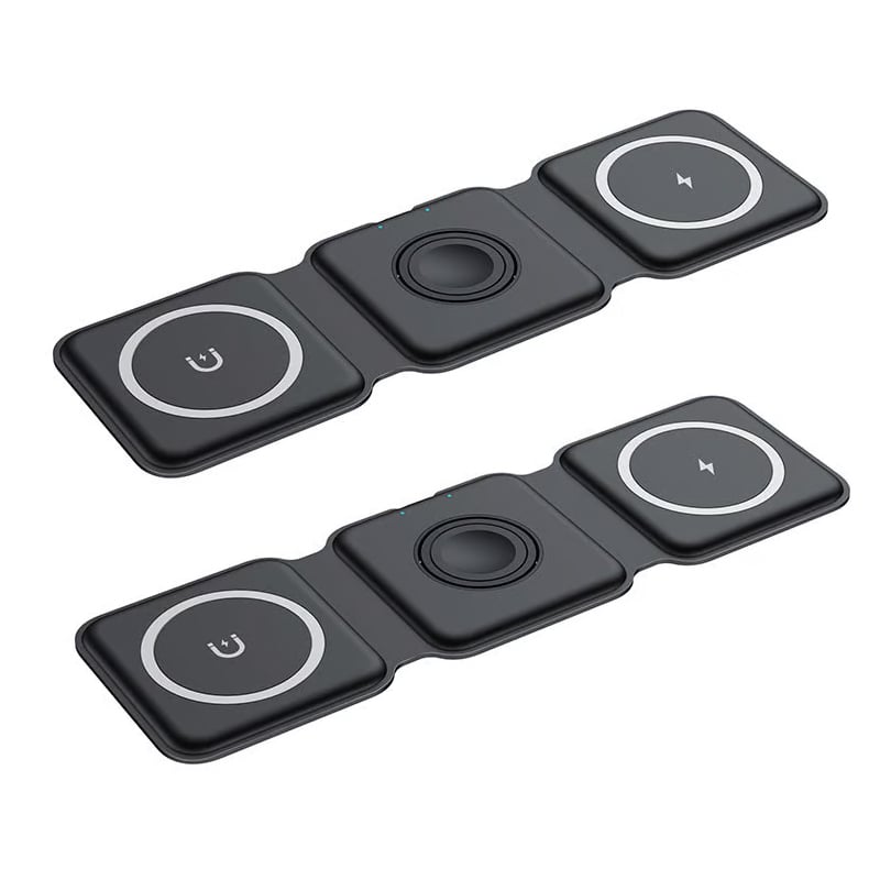 Ny hopfällbar 3-i-1 trådlös laddare