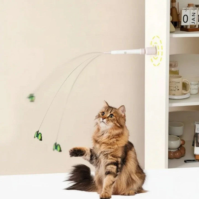 Suction Cup Butterfly Electric Cat Teaser Wand