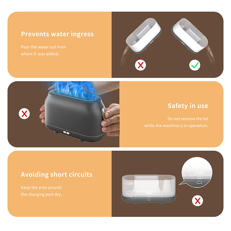 Upgraded LED Flame Essential Oil Diffuser