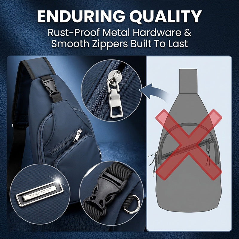 Men's Waterproof Oxford Sling Chest Bag