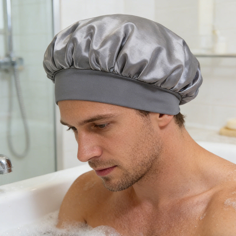 Breathable Silk Satin Sleep Bonnet with Elastic Wide Band