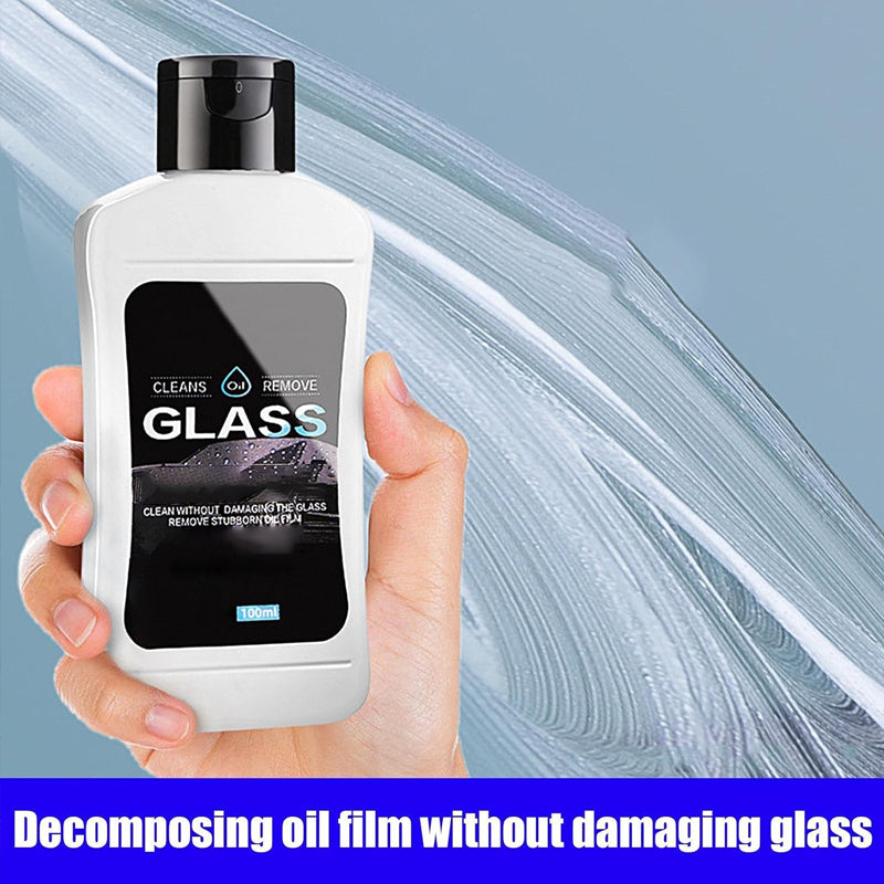 Car glass oil film cleaner