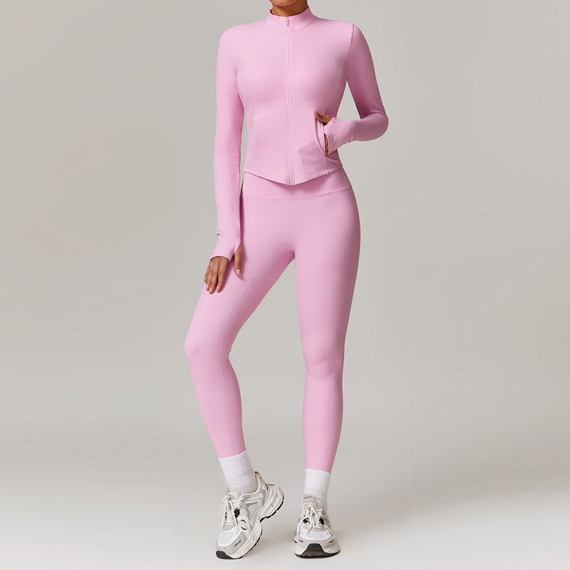 Women's Zip-Up Jacket & High-Waist Leggings Set