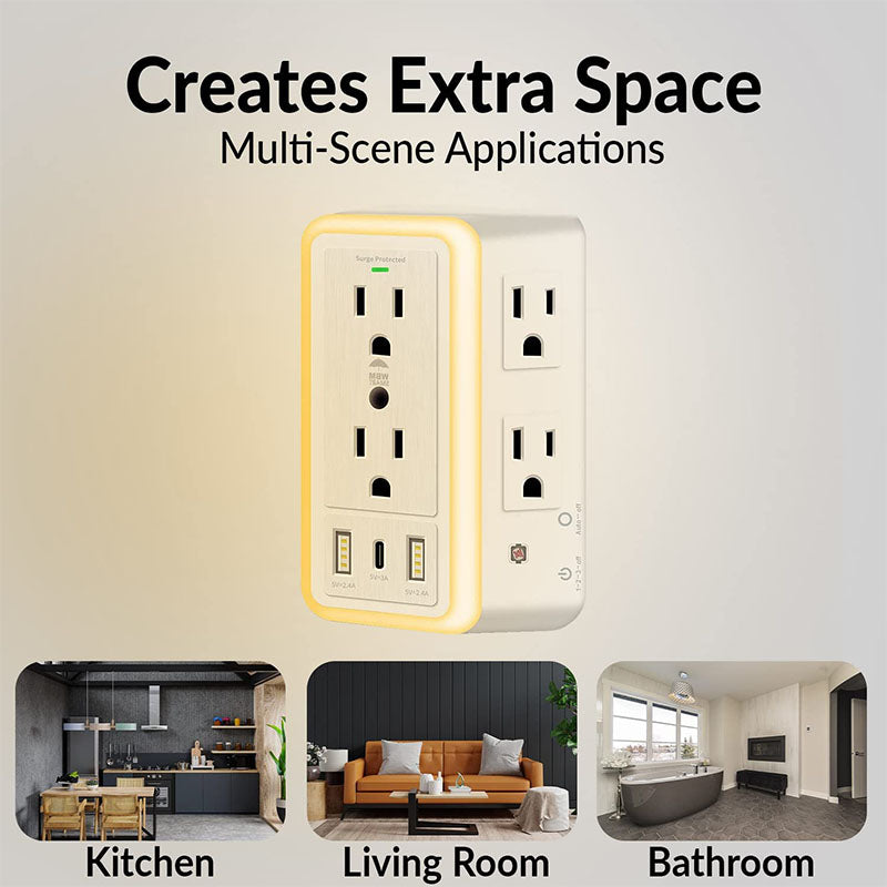 Multi Plug Outlet Surge Protector (American Standard)
