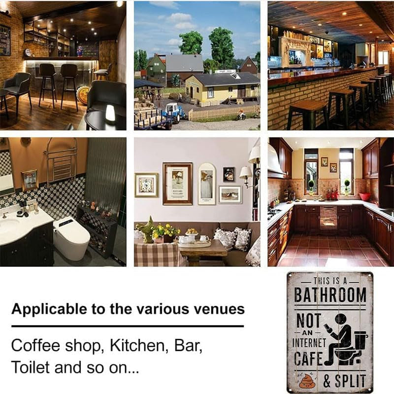 Funny Vintage Metal Bathroom Sign