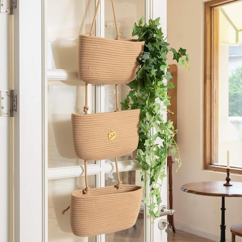 Decorative 3-Tier Hanging Organizer Bag