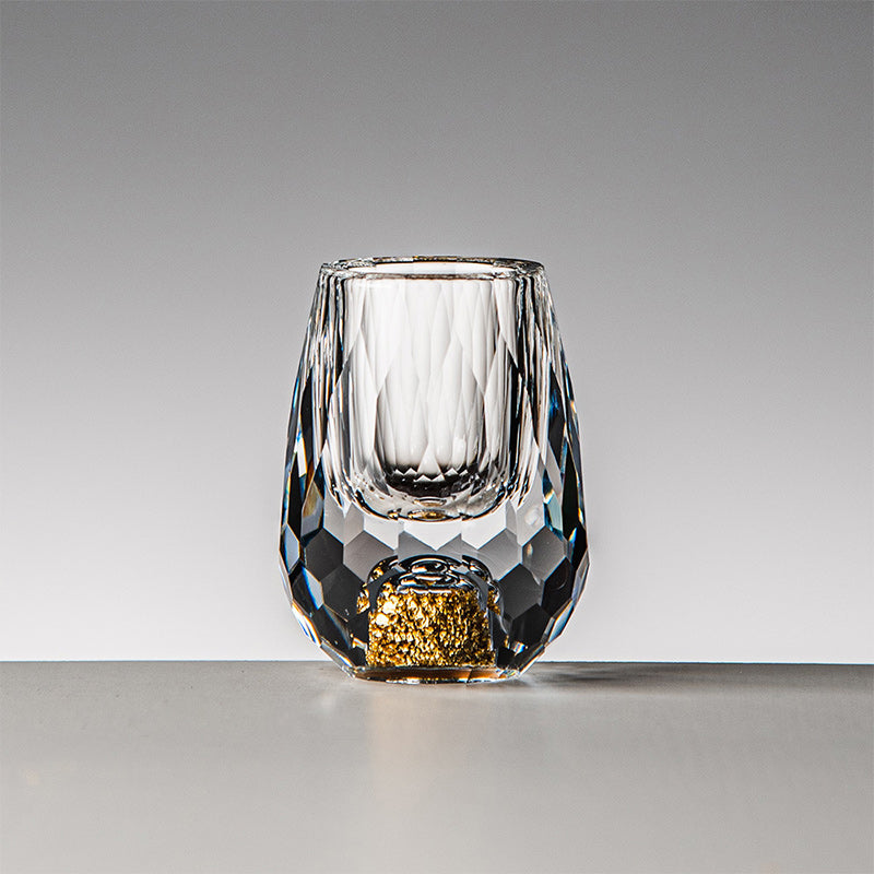 3D Glacier Whiskeyglas Cup Crystal Gold Foil Shotglas