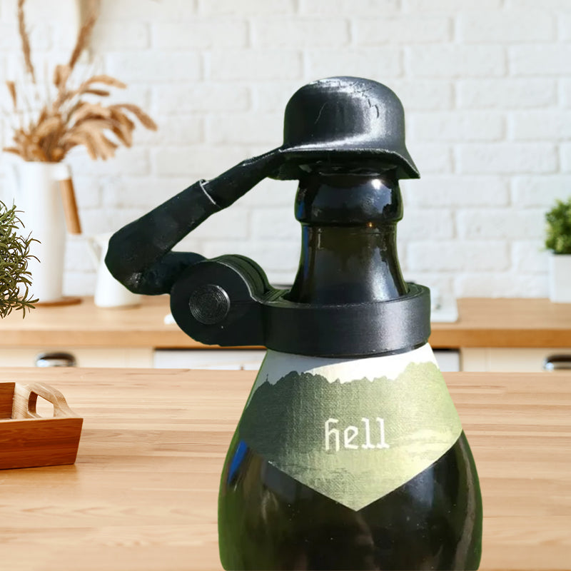 Soldier Salute Beer Bottle Helmet