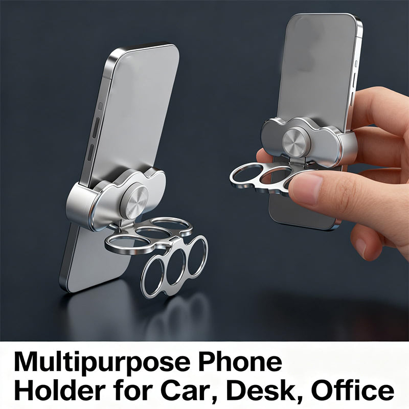 360° Rotatable Dual-Ring Three-Finger Phone Holder