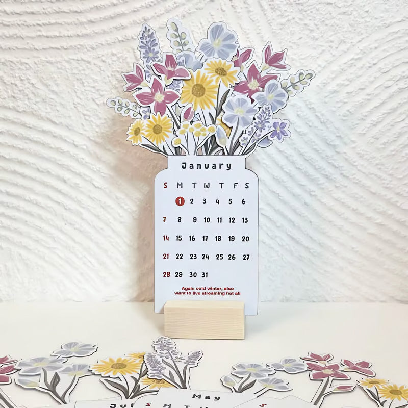 2025 blomma blommor skrivbordskalender