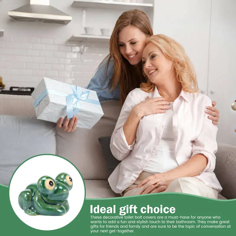 Cute Funny Frog Toilet Bolt Covers