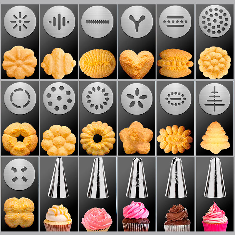 Stainless Steel Cookie Press & Biscuit Maker Set
