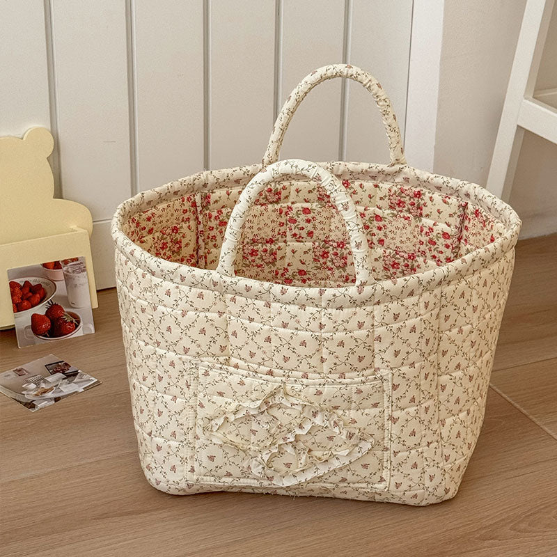 Floral Pattern Foldable Laundry Basket