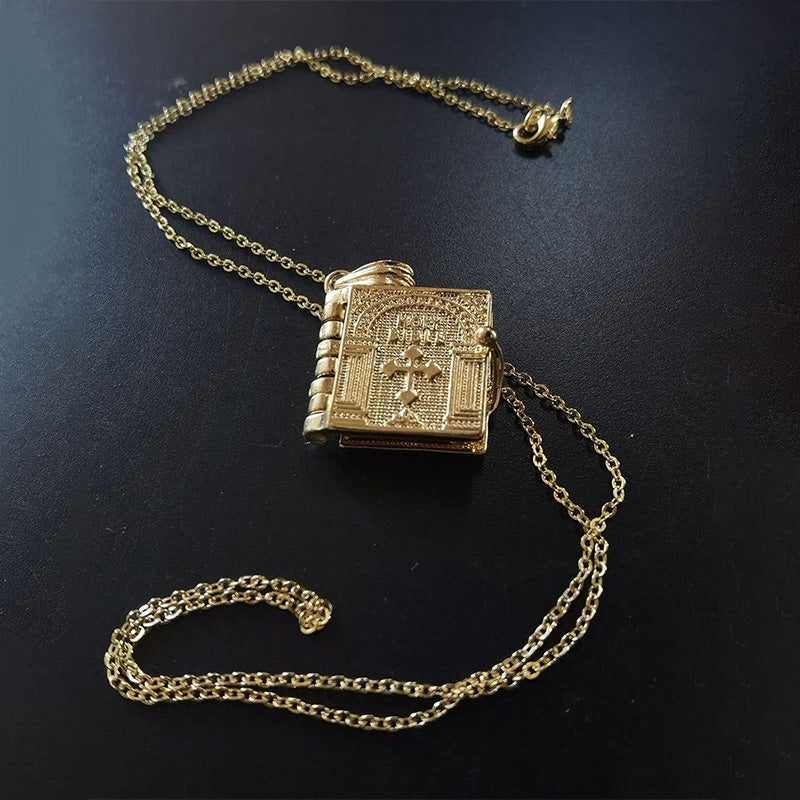 Openable Bible Book Necklace