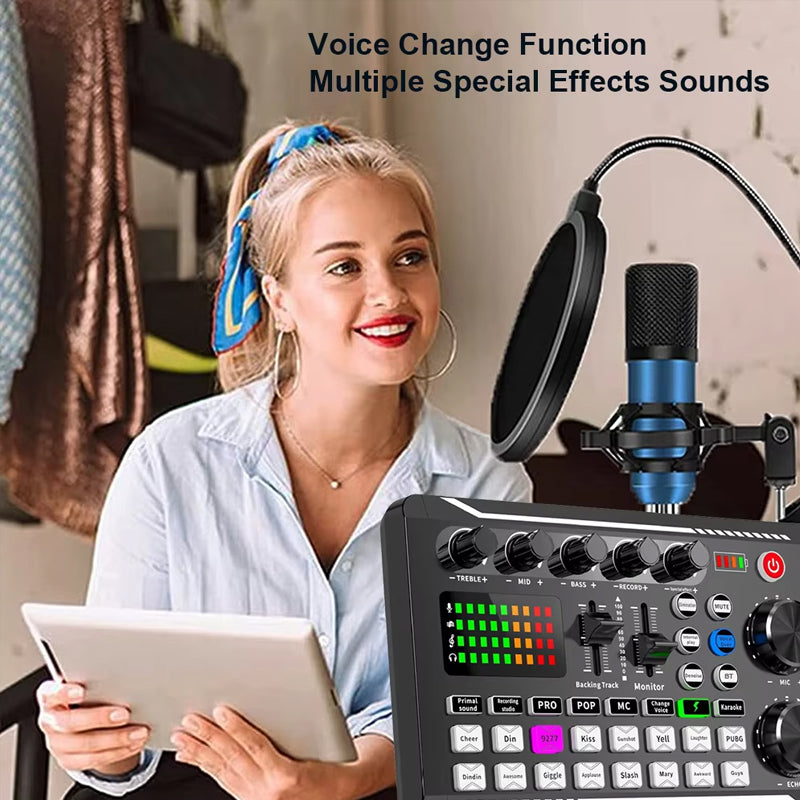 Live Sound Card with DJ Mixer Effects & Voice Changer