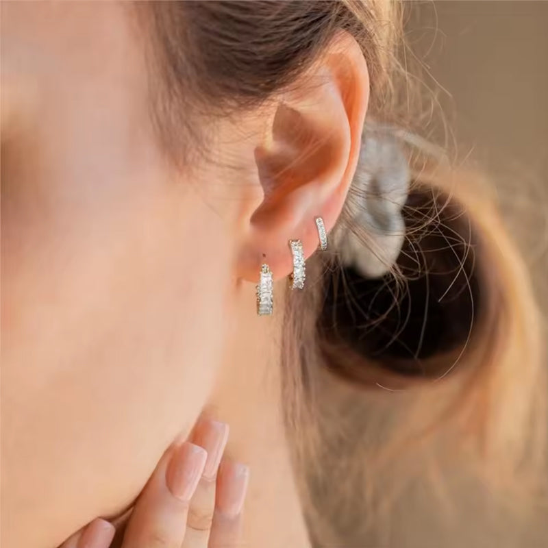 14K Gold-Plated Hoop Earrings Gold Plated Earring Set