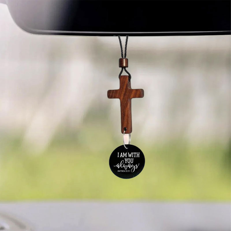 Scripture Cross Car Charm