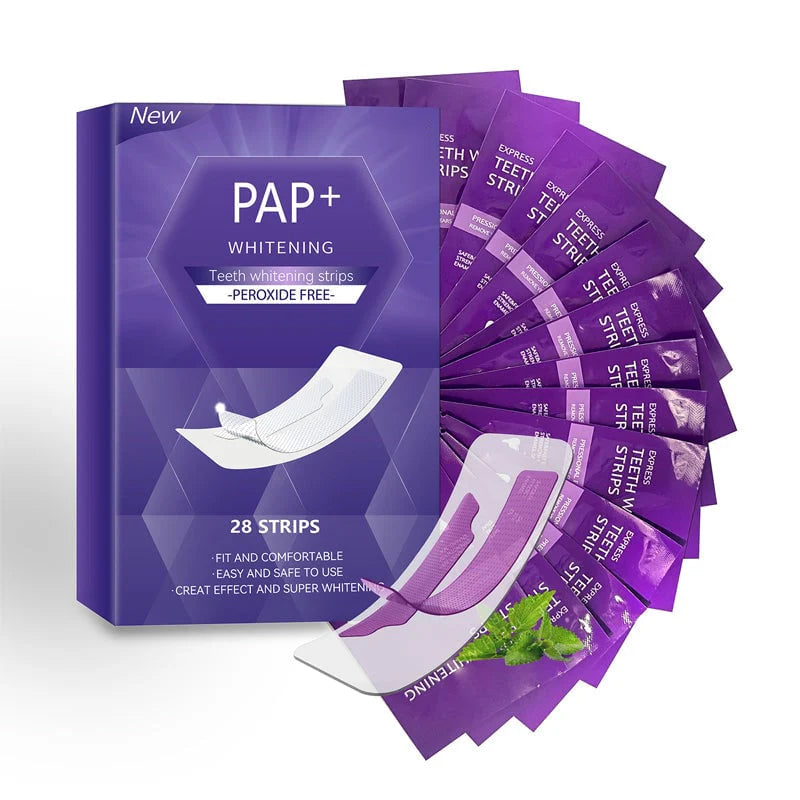 Yellow teeth whitening strips