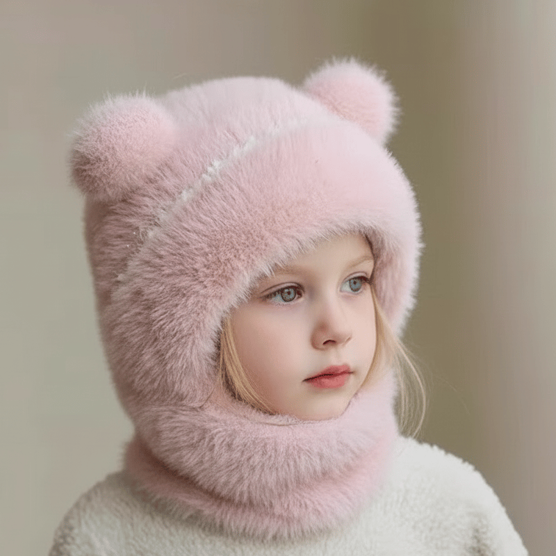 Stylish Bear-Ear Windproof 4-in-1 Kids Winter Hat