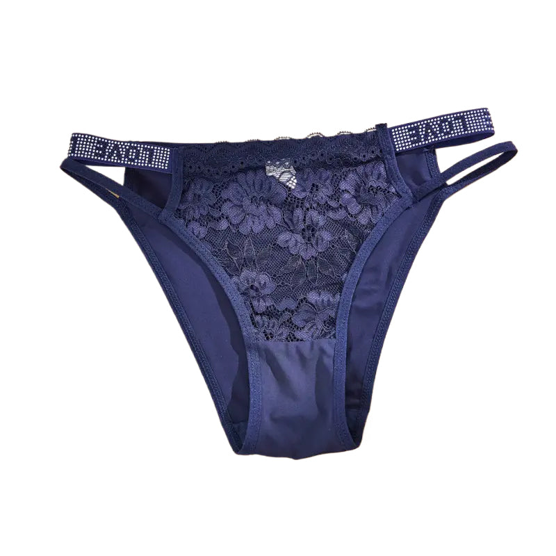 Women's Rhinestone Letter Tape High Waist Panty