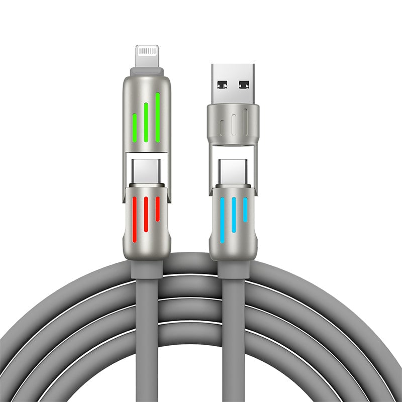 7-Color Breathing Light 240W 4-in-1 USB C Cable