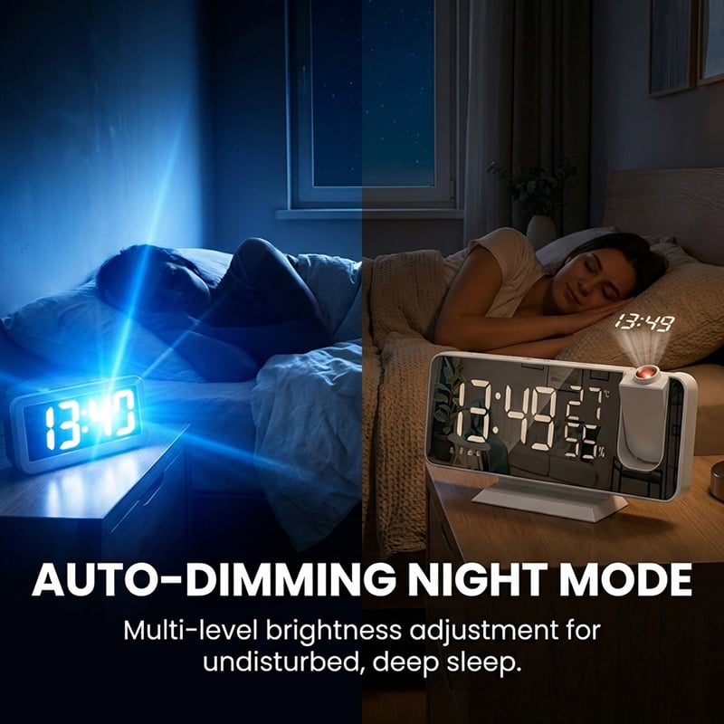 Temperature & Humidity Multifunctional Radio Projection Alarm Clock