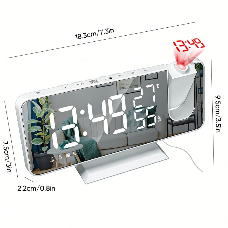 Temperature & Humidity Multifunctional Radio Projection Alarm Clock