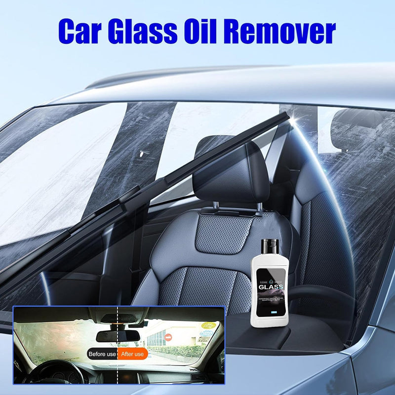 Car glass oil film cleaner