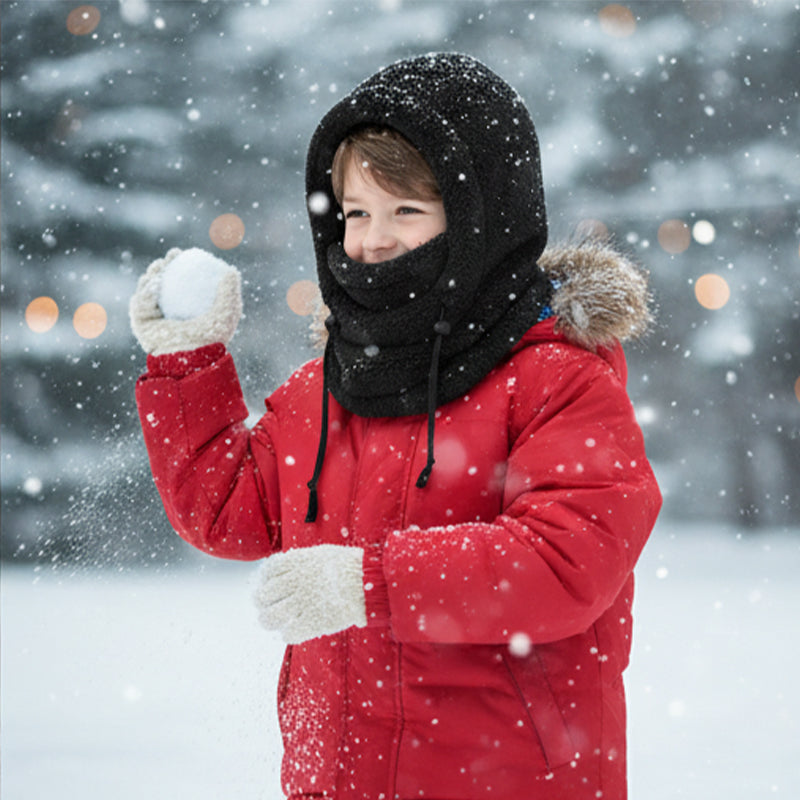 Kids 3-in-1 Fleece Winter Hood