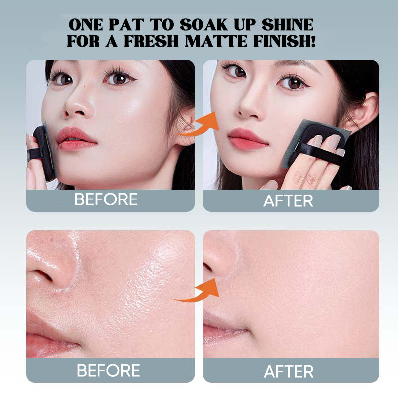 Oil Blotting Sheets for Face with Mirror & Puff