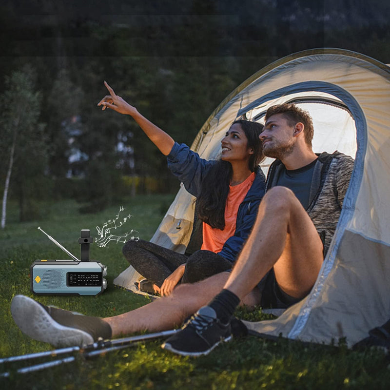 Hand Crank & Solar Emergency Weather Radio with Power Bank & LED