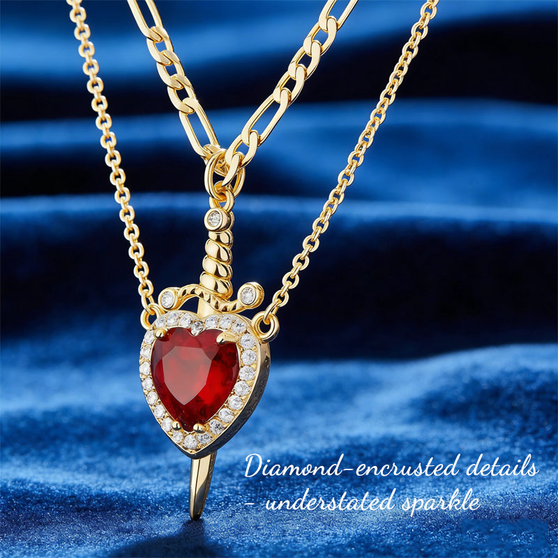 Sword Heart Pendant Necklace