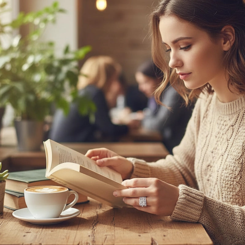 Square Zircon Three-Piece Ring Set