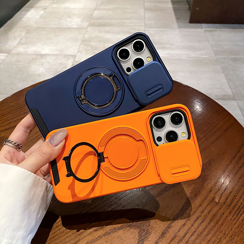 Heavy-Duty Phone Case with Built-In Ring Stand & Camera Cover