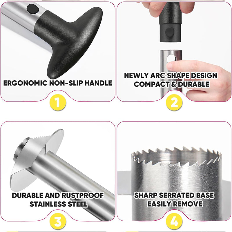Upgraded Stainless Steel Pineapple Corer – Reinforced Thick Blade Core Remover for Easy Fruit Rings