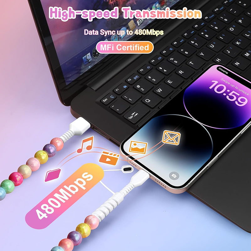 Pearl Beaded Data Cable