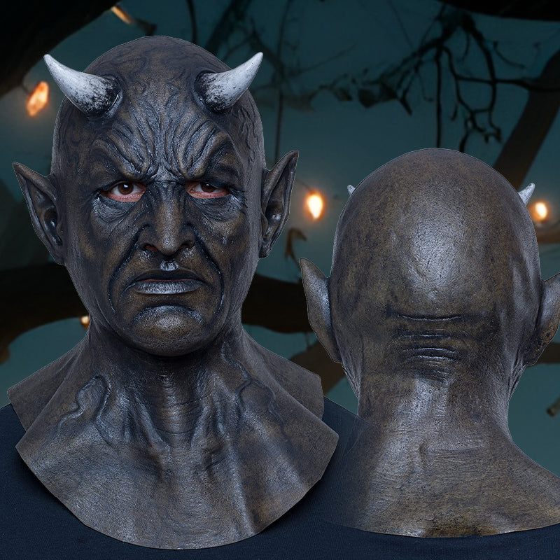 Ultra-Realistic Halloween Horned Demon Mask