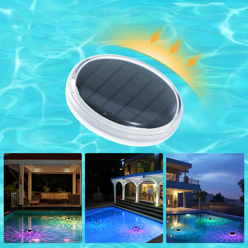 2 PCS - Timer Function Solar-Powered Pool Light with 3 Brightness Levels & 9 Colors