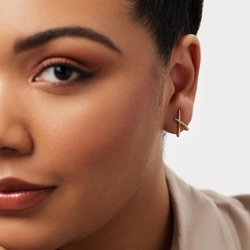 Simple Versatile Crossover Style Earrings