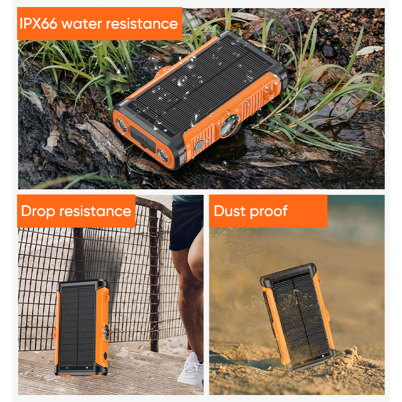 20000mAh Built in Hand Crank and 3 Cables 15W Fast Charging Power Bank