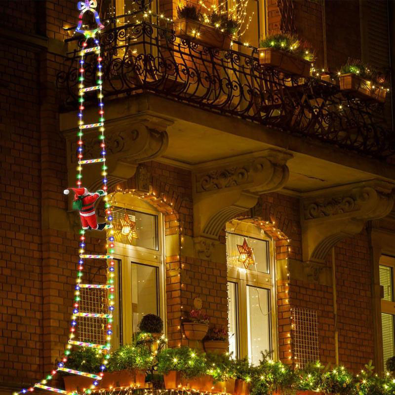 Christmas Santa Climbing Stairs Light