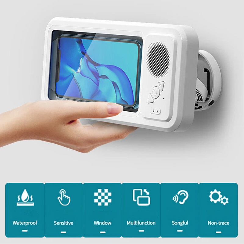 Shower Phone Holder with Bluetooth Speaker